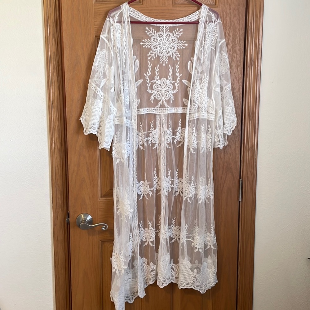 Half sleeve cover up kimono